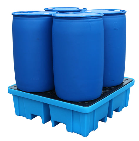 Spill Pallet With 4 way FLT access (For 4 x 205ltr Drums) - BP4FW (blue)