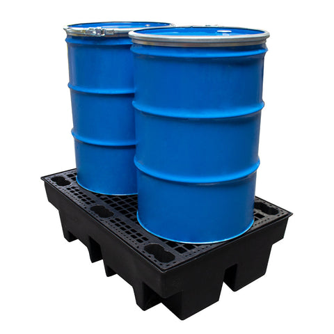 (Clearance) Recycled Spill Pallet (For 2 x 205ltr Drums) - BP2R