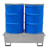 2 Drum Galvanised Steel Spill Pallet - MDLGSP2D