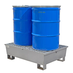 2 Drum Galvanised Steel Spill Pallet - GSP2D