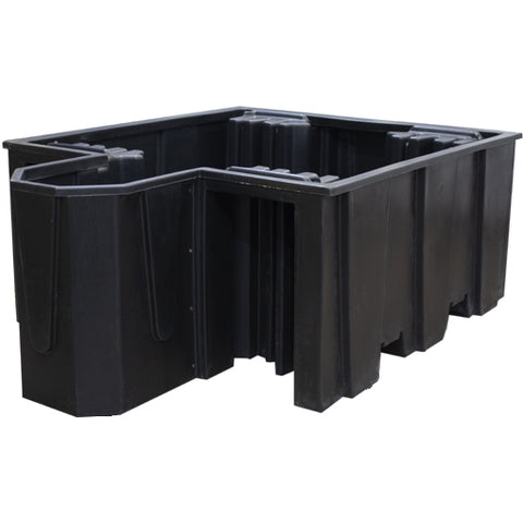 (Clearance) Black IBC Spill Pallet (For 1 x 1000ltr IBC With Integral Dispensing Area) - BB1D