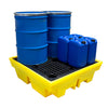 (Clearance) Yellow Spill Pallet With High Capacity Sump (For 4 x 205ltr Drums) - BP4
