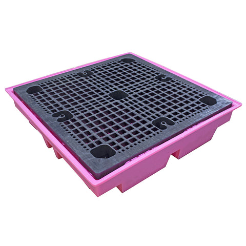 (Clearance) Low Profile Drum Spill Pallet (For 4 x 205ltr Drums) - BP4L