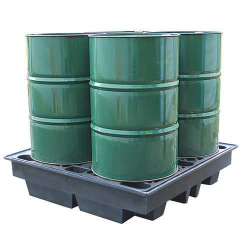 Recycled Low Profile Spill Pallet (For 4 x 205ltr Drums) - BP4LR